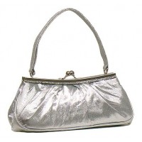 Evening Bag - Satin w/ Embellished Rhinestones – Silver – BG-40639S